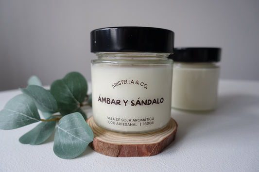 Vela de ámbar y sándalo