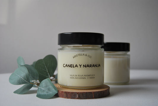 Vela de canela y naranja