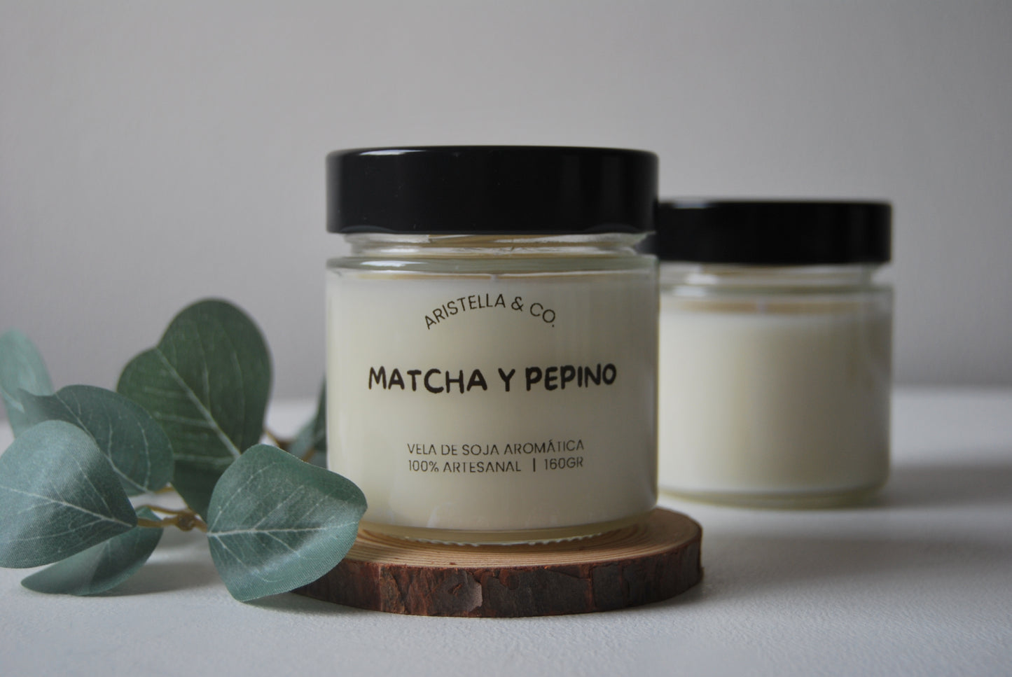 Vela de matcha y pepino
